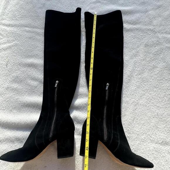 Splendid Over the Knee Suede Leather Boots Black Size 10 - Picture 4 of 11